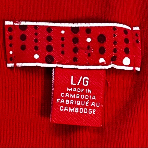 Women’s Christmas Nightwear Themed Pajamas in Red/White Sz LG - Picture 4 of 9